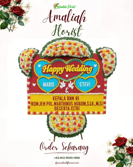 Papan Bunga Pernikahan Serupa Indah